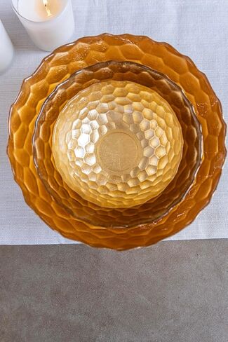 وعاء صغير على شكل قرص العسل الذهبي الزجاجي من فيتري روفولو، طبق مزخرف، وعاء فواكه وحلوى للمكتب/المنزل in Kuwait