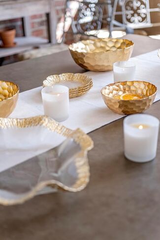 وعاء صغير على شكل قرص العسل الذهبي الزجاجي من فيتري روفولو، طبق مزخرف، وعاء فواكه وحلوى للمكتب/المنزل in Kuwait