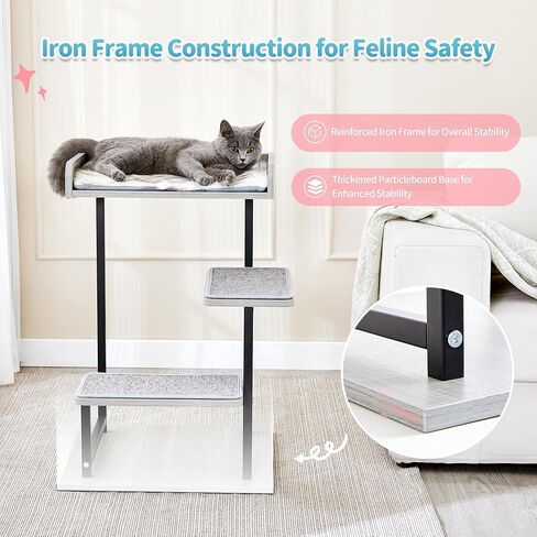 برج شجرة القطط مقاس 27 بوصة من Made4Pets، خطوات تسلق شجرة القطط الصغيرة للقطط الداخلية، شجرة نشاط متعددة المستويات مع جثم علوي، 3 خطوات، وسادة وحصائر مضادة للانزلاق in Kuwait