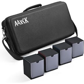 Playmat & Deck Box Carrying Case – For TCG/CCG/MTG Gamemat with 4 Deck Boxes, 3 Compartments for Playmat, Deck Box and Dice, with Adjustable Shoulder Strap, Handle, Fits 14",15",16" Playmats Black in Saudi Arabia