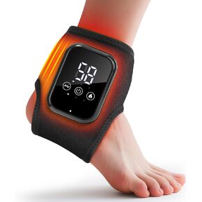 Cordless Ankle Massager, Ankle Heating Pad for Achilles Tendonitis Pain Relief, Heated Foot Wrap Brace with 3 Heat Levels and 3 Vibration Modes, Auto Shut-Off in Kuwait