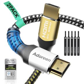 Adoreen 8K الألياف البصرية HDMI 2.1 كابل 35 قدمًا إلى 10 متر （معتمدة） سلك HDMI البصري النشط لـ 8K@60Hz 4K@120HZ 2K@240HZ Dynamic HDR EARC HDCP2.2 & 2.3 4: 4 3D ، PS5/PS4 ، ULTRA HD TVE in Kuwait