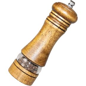 مطحنة الفلفل مطحنة الملح مطحنة الفلفل الخشبية مع خشنة قابلة للتعديل، 6 بوصة خشبية قابلة لإعادة الملء مطحنة الفلفل اليدوية مطحنة الفلفل للفلفل الأسود، سهلة التنظيف in Kuwait