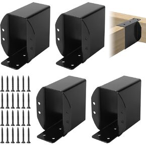 4 Pcs Pergola Rafter Bracket, 2"x4" Post Top Rafter Brackets(Actual 1.5"x 3.5") Wall Mount Support Bracket Kit DIY Connectors for Wood Posts Pergola Deck Railing Beam in Saudi Arabia
