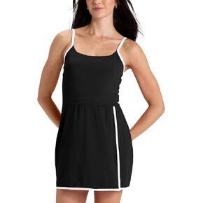 Workout Tennis Dress for Women Summer Golf Athletic Spaghetti Strap Sleeveless Mini Dress with Shorts Pockets in Saudi Arabia
