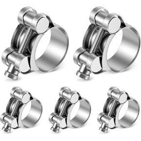 10 Pack 23-25 mm T-bolt Hose Clamps Kit Heavy Duty 0.91-0.98" 304 Stainless Steel Adjustable T Track Clamp Rust Prevention for Radiator Constant Tension Heater Diesel Exhaust in Saudi Arabia