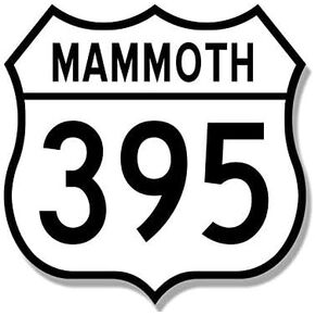 JR Studio 4x4 inch US Route 395 Mammoth Sign Shaped Sticker - Road ca Mountain Highway rv Vinyl Decal Sticker Car Waterproof Car Decal Bumper Sticker in Kuwait