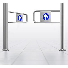 Stainless Steel Automatic Half Swinging Door - 90° Safety Entrance Gate for Supermarkets, Malls & Playgrounds - 78.75" Wide Commercial Door for High Traffic Areas in Saudi Arabia