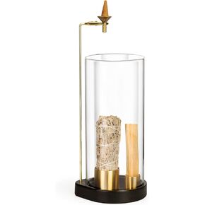 مبخرة بخور كبيرة، مبخرة فحمية، حامل بخور معدني من اللبان لليوجا، العلاج العطري في المنتجعات الصحية، هدايا ديكور المكتب والمنزل، بطول 10.2 سم (أسود) in Kuwait