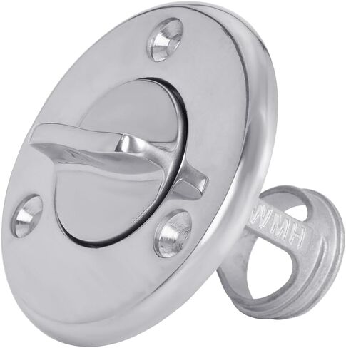 White Water 8079S Marine 316 Stainless Steel Captive Garboard Drain Plug, 1-1/4" Cut-Out, Round in Saudi Arabia