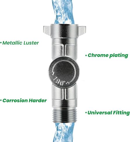 موصل دوار معدني قابل للتعديل من Watflow 180 درجة و360 درجة، نحاس متين ومطلي بالكروم، يمنع الالتواء والالتواء - متوافق مع خراطيم الحدائق القياسية بالولايات المتحدة الأمريكية in Kuwait