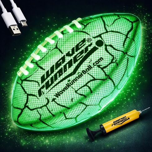 Wave Runner Light Up Football for Kids, Rechargeable Waterproof LED Ball in Saudi Arabia