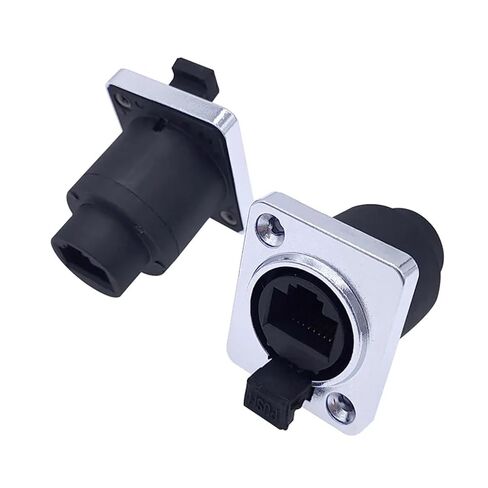 RJ45 Connector D Type Panel Mount Socket Ip65 Ethernet Connectors 1Pcs(Angle Socket) in Kuwait