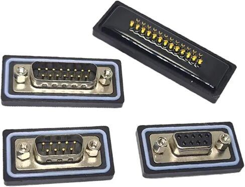 DB9 DB15 D-SUB Connector 9Pin 15Pin RS232 485 Solder D-Type Brass Gold Plating 3U 1Pcs(DB9 Male) in Saudi Arabia