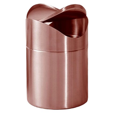 Garneck Small Countertop Trash Can with Press Lid, Mini Stainless Steel Waste Container in Rose Gold, Compact Desktop Garbage Bin for Office, Bathroom, Kitchen Use in Saudi Arabia
