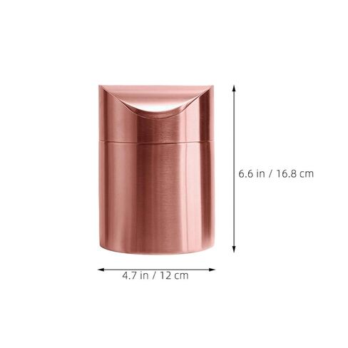 Garneck Small Countertop Trash Can with Press Lid, Mini Stainless Steel Waste Container in Rose Gold, Compact Desktop Garbage Bin for Office, Bathroom, Kitchen Use in Saudi Arabia