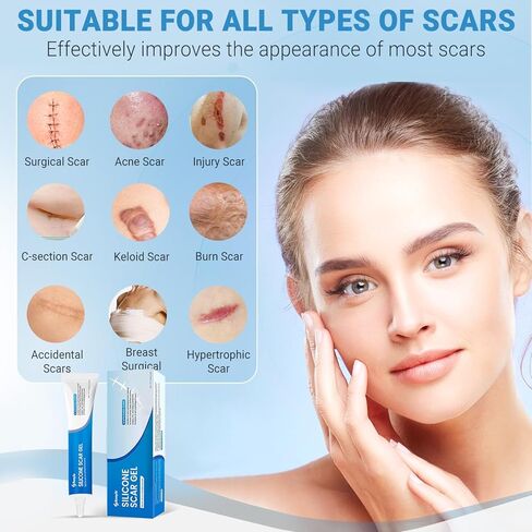 جل الندبات السيليكون، كريم الندبات، عصا الندبات المتقدمة للندبات الجراحية، علامات التمدد، إزالة نتوءات الجدرة، الندبات القديمة والجديدة 0.63 أونصة (18 جم) in Kuwait