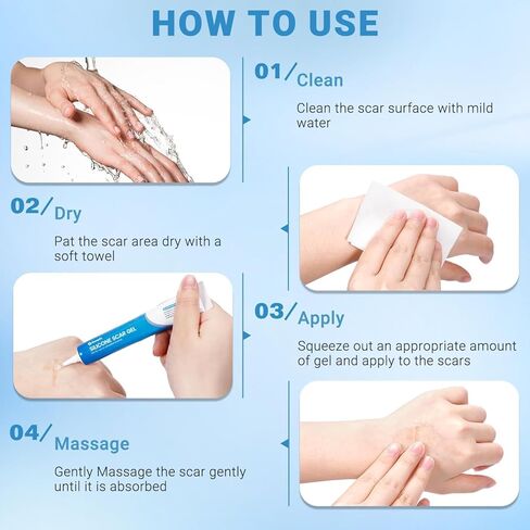 جل الندبات السيليكون، كريم الندبات، عصا الندبات المتقدمة للندبات الجراحية، علامات التمدد، إزالة نتوءات الجدرة، الندبات القديمة والجديدة 0.63 أونصة (18 جم) in Kuwait