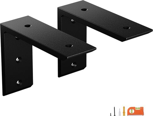 NEODROP 4-Pack 8 Inch Countertop Support Brackets, Heavy Duty L Brackets for Quartz/Wood/Laminate/Granite Countertops | 3/8" Thick Metal Steel | Frosted Black Powder Coated in Saudi Arabia