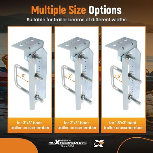 maXpeedingrods 4 PCS 8" Galvanized Swivel Top Bunk Bracket Kit Boat Trailer Hardware for 3"x3", 2"x3", 1.5"x3" Boat Trailer Crossmember, Boat Trailer Bunk Brackets & Square U-Bolts in Saudi Arabia