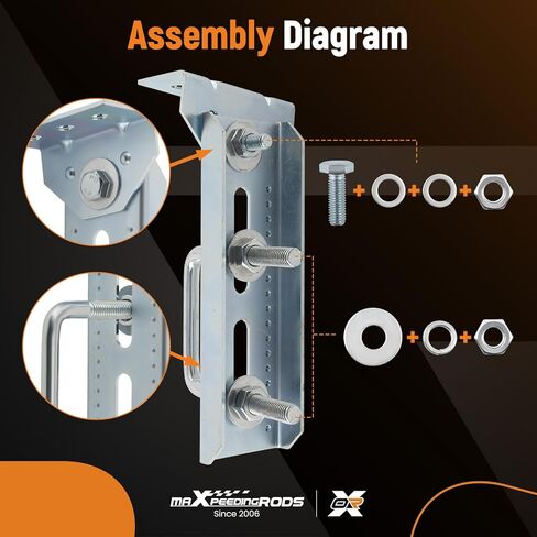 maXpeedingrods 4 PCS 8" Galvanized Swivel Top Bunk Bracket Kit Boat Trailer Hardware for 3"x3", 2"x3", 1.5"x3" Boat Trailer Crossmember, Boat Trailer Bunk Brackets & Square U-Bolts in Saudi Arabia