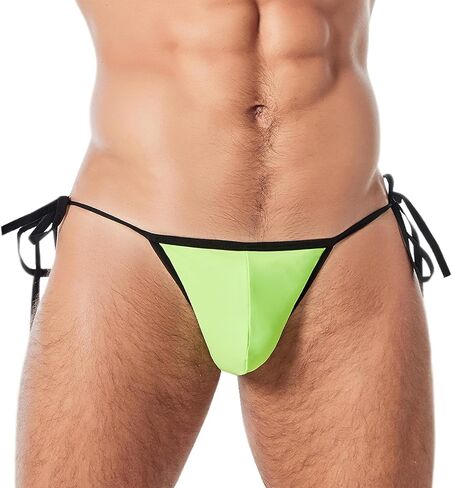 Panegy Men's Side Tie Swim Briefs Low Rise Thong Swimsuit Underwear Bikini Swimwear No Pads in Saudi Arabia