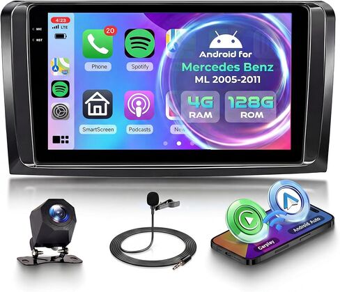 4G+64G Radio for Mercedes Benz W164 X164 ML350 ML500 ML280 GL320 GL350 GL450 2005-2011 GL ML Class Wireless Carplay Android Auto ، 9 " in Kuwait