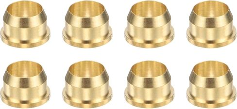 PATIKIL 8 mm OD Tube Compression Sleeves Ferrules, 8 Pack Brass Ferrule Compression Fittings for Water Oil Air Pipes in Saudi Arabia