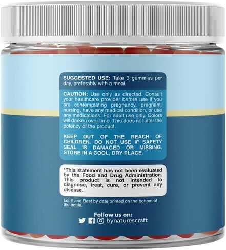 Natures Craft Men's Multivitamin Gummies with Superfood Complex - Daily Multivitamin for Men Gummies with CoQ10 and Ashwagandha for Energy and Immune Support - Adult Gummy Essential Minerals in Saudi Arabia
