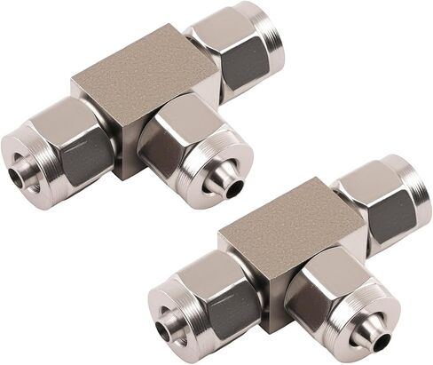 maXpeedingrods 6 mm OD Air Line Fittings, Quick Connect Air Hoes Fittings, 3 Way Stainless Steel Union Tee Replacement for Air Suspension Kit & Air Compressor Kit for Trucks Vans, 2 Packs in Saudi Arabia