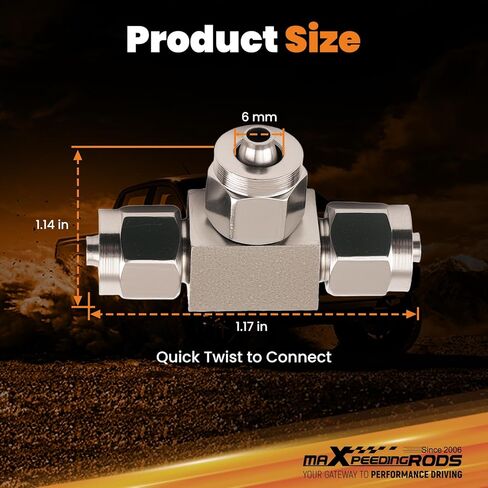 maXpeedingrods 6 mm OD Air Line Fittings, Quick Connect Air Hoes Fittings, 3 Way Stainless Steel Union Tee Replacement for Air Suspension Kit & Air Compressor Kit for Trucks Vans, 2 Packs in Saudi Arabia