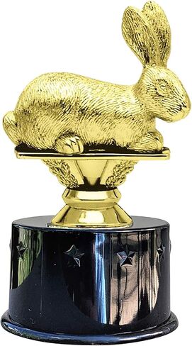 Express Medals Rabbit Bunny Hare Award Trophy Party Favor Gift Prize Including 4 Gold Color Decals to Custom Personalize The Black Round Base in Saudi Arabia