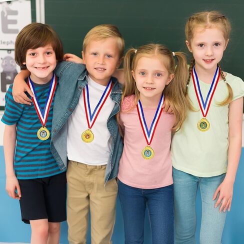 BeYumi Preschool Graduation Award Medals - 12Pcs Bear Kindergarten Graduation Award Medal for Kids with Neck Ribbon Cute Gold Medal for Class Student Graduating Gift Party Favors Activity Prize Reward in Saudi Arabia