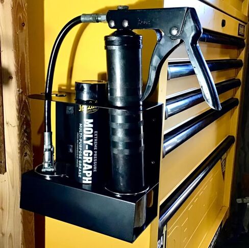 Grease Gun Holder, Wall Mount Rack for Grease Gun Storage, Grease Gun Organizer, Cartridge Holder, for Workshop Garage, with 2X Removable Drip Cups in Saudi Arabia