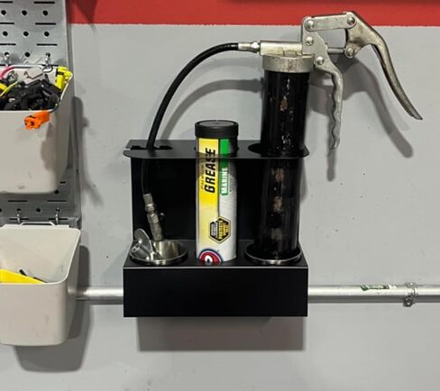 Grease Gun Holder, Wall Mount Rack for Grease Gun Storage, Grease Gun Organizer, Cartridge Holder, for Workshop Garage, with 2X Removable Drip Cups in Saudi Arabia