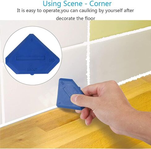 3 Pcs Silicone Caulking Tools, Sealant Grout Finishing Kit for Bathroom & Kitchen, Caulk Smoothing Tool Set, Grout Tool for Tile Sealing in Kuwait