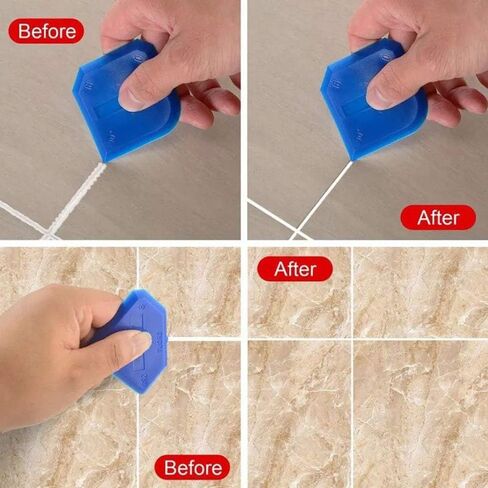 3 Pcs Silicone Caulking Tools, Sealant Grout Finishing Kit for Bathroom & Kitchen, Caulk Smoothing Tool Set, Grout Tool for Tile Sealing in Kuwait