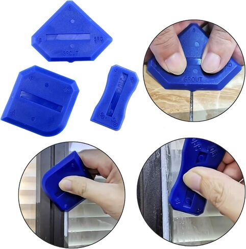 3 Pcs Silicone Caulking Tools, Sealant Grout Finishing Kit for Bathroom & Kitchen, Caulk Smoothing Tool Set, Grout Tool for Tile Sealing in Kuwait