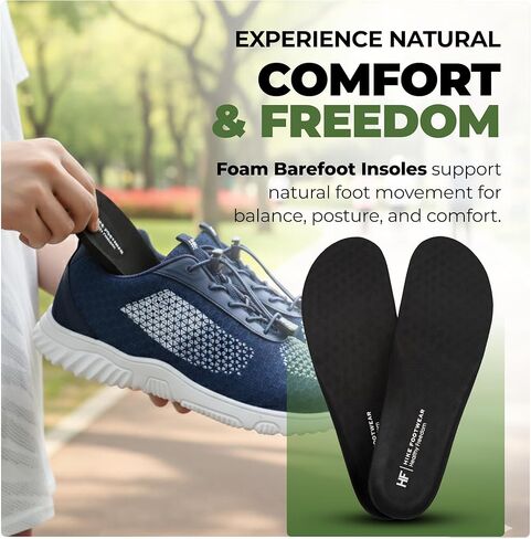 Hike Footwear High Density Foam Barefoot Insoles- Lightweight, Breathable, Non-Slip Shoe Inserts for Men & Women, Comfort Support for Walking, Running, Hiking in Saudi Arabia
