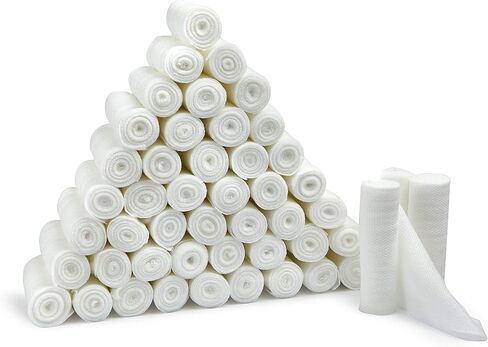 D&H Medical Pack of 24 Gauze Bandage Roll 4 Inches x 4 Yards - Medical Gauze Wrap for Wounds Care - Easy to Use Cotton Gauze Rolls for Hand Wrap Dressing Ankles & Knees in Kuwait