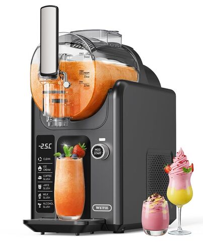 آلة WETIE Slushie، صانعة Slushy سعة 82 أونصة مع درجة حرارة قابلة للتعديل، شاشة LED، تنظيف تلقائي، صانع مشروبات مجمدة 5 في 1 للآيس كريم، Frappés، Milkshake، Margaritas المجمدة، تشغيل 24 ساعة للمنزل in Kuwait