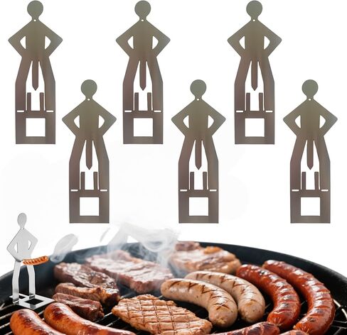 Zorythm 4PCS Funny Hot Dog Holder and Sausage Stand-Hot Dog Grill Holder Man-Standing Man Sausage Barbecue Rack-Portable Reusable Stainless Steel Hotdog and Sausage Roaster for Camping, Spring Trip in Saudi Arabia