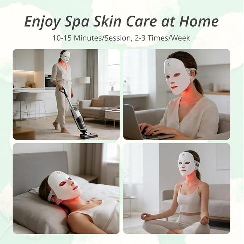 DPFACE Red Light Mask, 7-1 Colors Red Light Face Mask, Cordless, Portable, Rechargeable for Travel & Home Use in Saudi Arabia