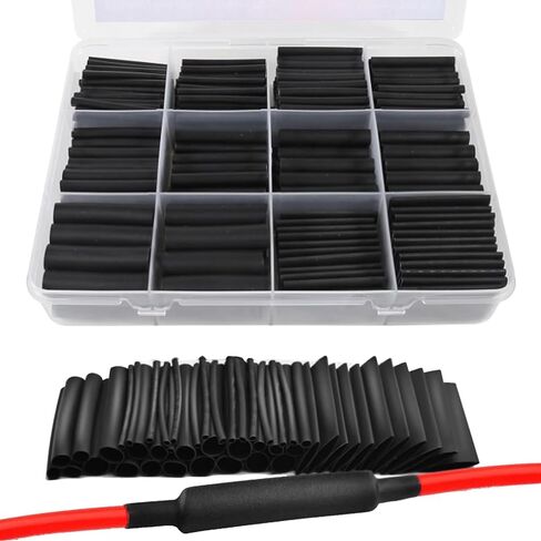 400pcs Heat Shrink Tubing Kit 3:1 Shrink Ratio 7 Sizes Industrial Heat Shrinks Tubing for Industrial Wires Connectors in Saudi Arabia