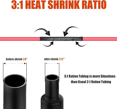 400pcs Heat Shrink Tubing Kit 3:1 Shrink Ratio 7 Sizes Industrial Heat Shrinks Tubing for Industrial Wires Connectors in Saudi Arabia