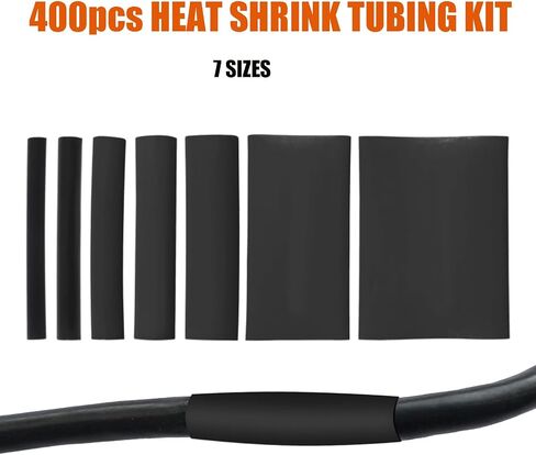 400pcs Heat Shrink Tubing Kit 3:1 Shrink Ratio 7 Sizes Industrial Heat Shrinks Tubing for Industrial Wires Connectors in Saudi Arabia