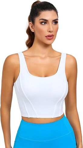 Women's Breathable Sports Bra, Push-Up Yoga Tank, Sweat-Wicking Running Vest, Tight-Fitting Gym Top with Padding in Saudi Arabia