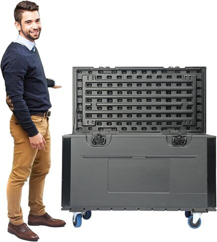 Cable Trunk Road Case with Wheels 44" x 22" x 24" Professional Stackable Heavy Duty ATA Rolling Road Case for DJ Equipment Storage Transport Touring with Casters in Saudi Arabia