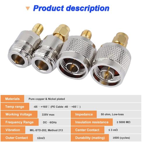 SMA to N Adapter Kit, SMA Male/Female to N Male/Female RF Coaxial Connectors for Antenna Extender Transceiver (4 Pack) in Saudi Arabia