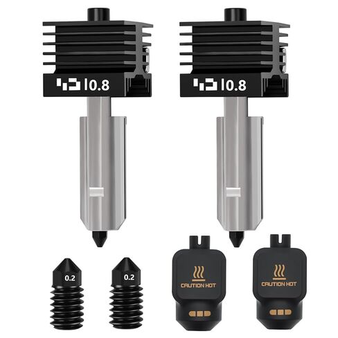 قطعتان 0.4 مم P2S Hotend، مجموعة استبدال رأس الطباعة ذات الرأس الساخن بفوهة فولاذية صلبة قابلة للتبديل السريع مع قطعتين إضافيتين فوهات 0.4 مم وجوارب سيليكون لطابعة Bambu Lab P2S/H2D/H2C/H2S ثلاثية الأبعاد in Saudi Arabia